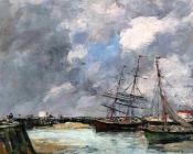 尤金 布丹 : Trouville, the Jettys, Low Tide